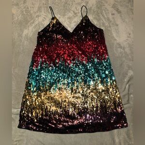 Glamorous Sequin Midi Dress - Multicolor